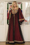Black and red embroidery maxi kaftan