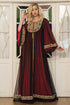 Black and red embroidery maxi kaftan