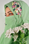 pista green threadwork partywear| wedding| bridal handwork hijab with naqab