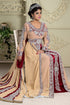 Beautiful arabic muslin wedding cream and maroon bridal kaftan