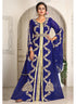 Darkblue designer hand beaded moroccan party wedding kaftan