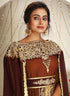 Brown Georgette Stone Work Kaftan