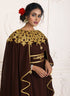 Brown and gold embroidery israeli dress islamic design kaftan takchita wedding party wear kaftan