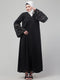 Black abaya with hand embroidered sleeve and hijab