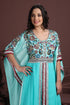 Blue exclusive silk designer hand made kaftans