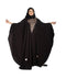 Brown embroidered crepe abaya