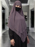 Grey multi layered triangular instant hijabkhimar in georgette