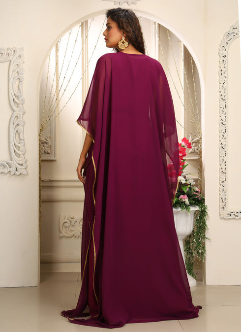 Violet designer islamic takchita kaftan embroidery casual kaftan