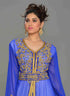 Blue embroidered georgette islamic kaftans With Sun-proof hijab.