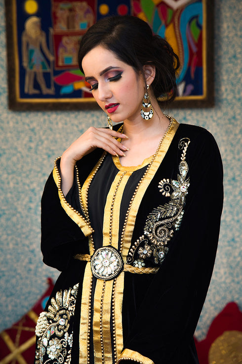 Black morrocon israeli kaftan