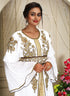 White wedding moroccan caftan arabic designer womens takchita kaftan