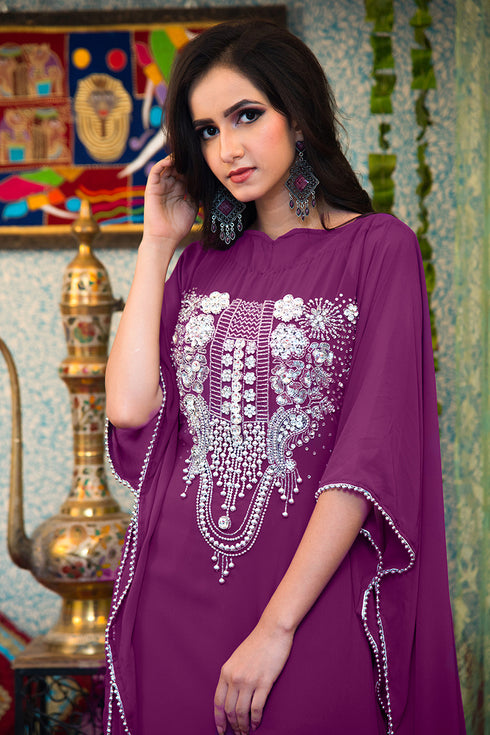 Purple arabic designer kaftan