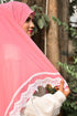 Pink Georgette Chiffon Lace Hijab