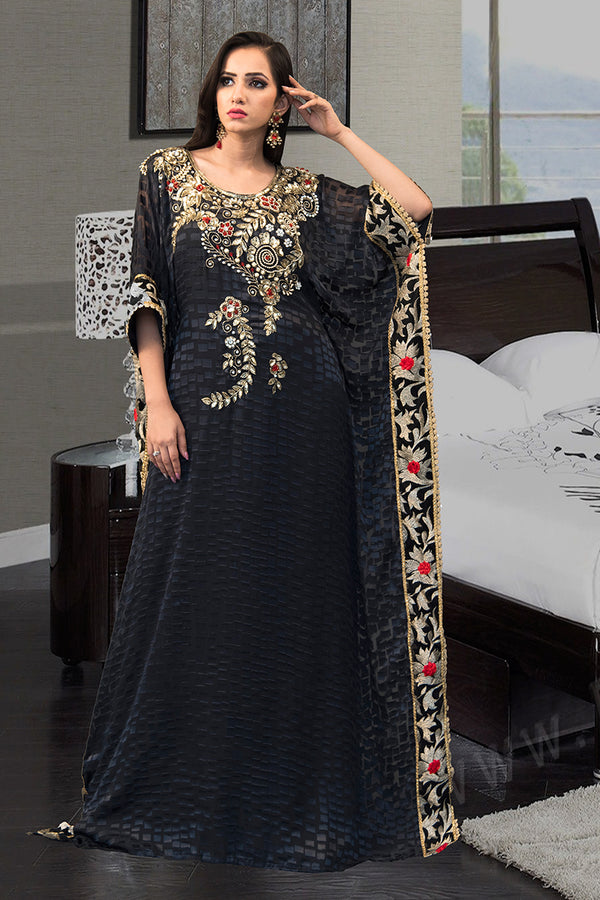 Dark gray and black african kaftan