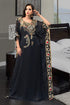 Dark gray and black african kaftan
