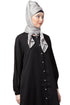 Grey Embroidered Polyester Hijab