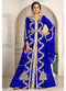 Blue designer hand beaded moroccan party wedding kaftan
