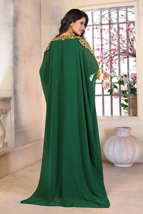 Woman georgette thread work kaftan