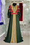 Dark green israelite takchita fancy embroidery moroccan kaftan
