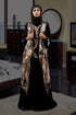 Black and multicoloured Long sleeve modest Abaya