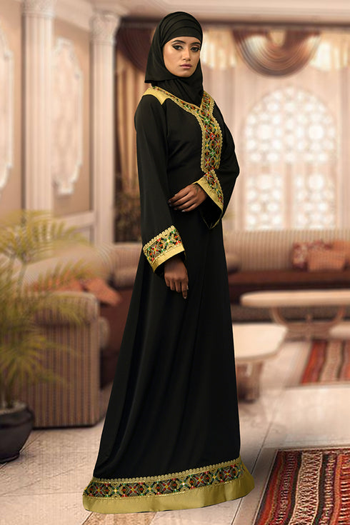 Modest black maxi dress abaya