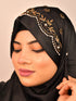 Black luxury bridal wedding wear hijab scarf with handwork