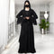 Three pieces set - inner abaya with a designer shrug and stole hijab.