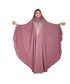 Pink embroidered crepe abaya