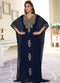 Blue embroidered georgette islamic-kaftans