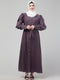 Dusty Purple Abaya long cuff sleeve with hijab