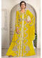 Yellow designer hand beaded moroccan party wedding kaftan