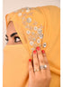 Golden luxury bridal wedding wear hijab scarf with handwork naqab