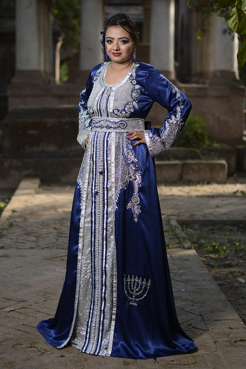 Dark blue islamic moroccan kaftan