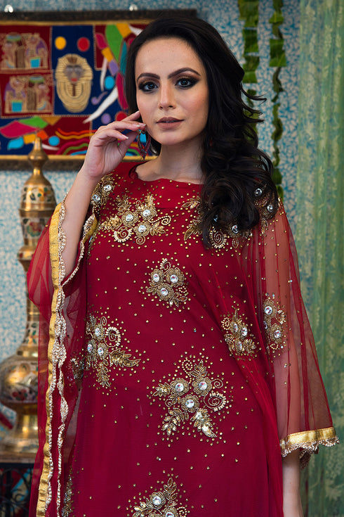 Maroon african designer kaftan