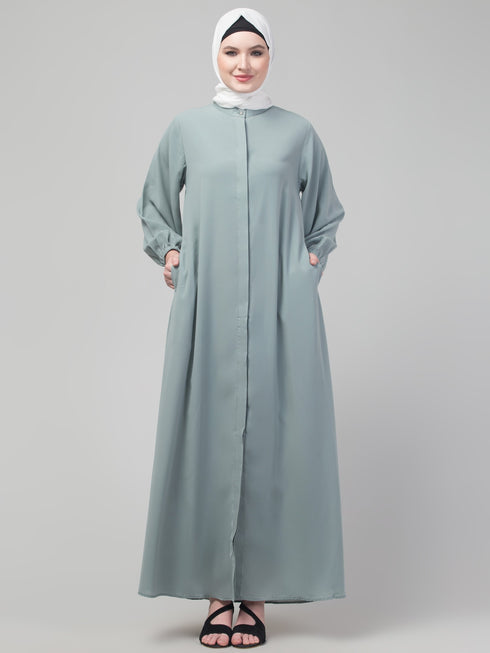 Grey Nida Plain Abaya
