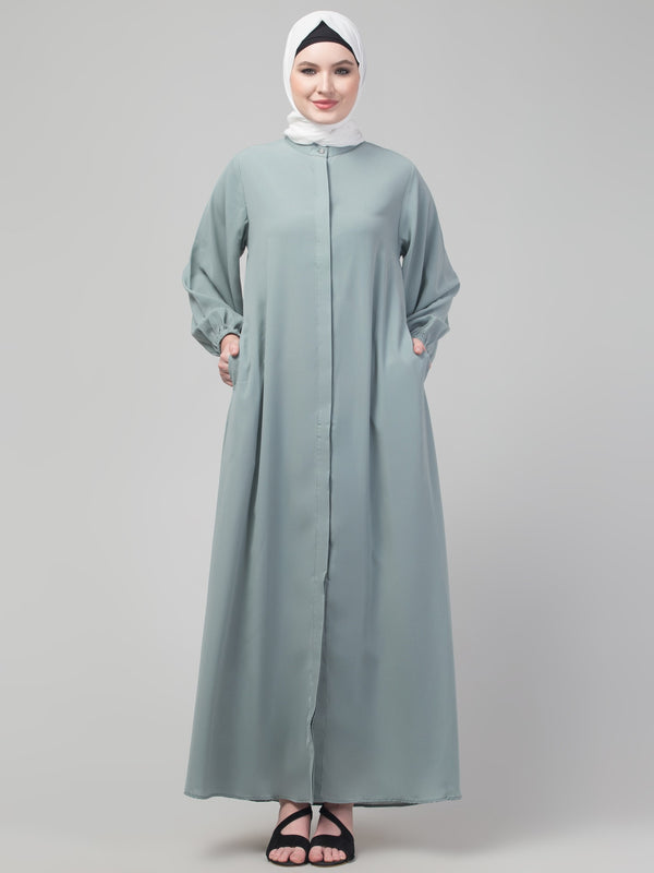 Grey Nida Plain Abaya