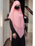 Pink multi layered triangular instant hijabkhimar in georgette