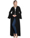 Black long cardigan with bell sleeves without inner abaya