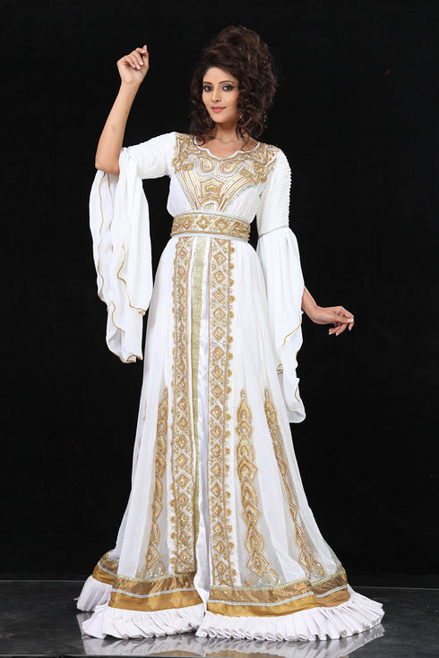 Wedding takchita white moroccan kaftan