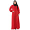 Red casual front open abaya