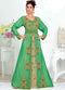 Green embroidered georgette islamic kaftans With Sun-proof hijab.