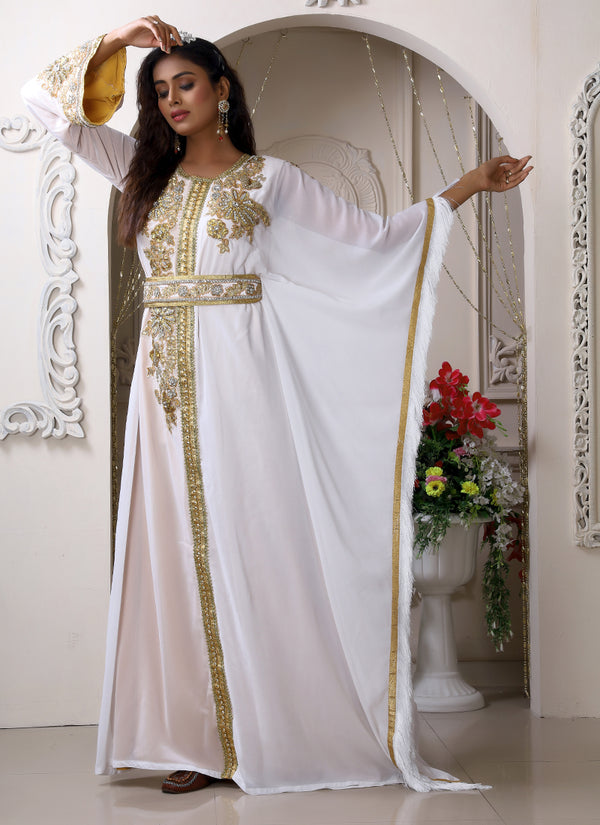 Contemporary unique white wedding exclusive moroccan kaftans