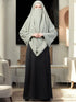 Sea-green plain color khimar with attached mouthpiece.
