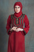 Evening dress maroon arabic dubai party abaya dress