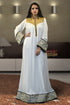 Off white thread work Abaya