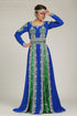 Contemporary smart blue and green moroccan kaftan