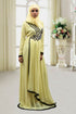 Lemon yellow Modest maxi dress Abaya