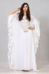 Grand White Designer Kaftan with Silver Shell & Cowrie Embellishment | Luxury Beach Wedding Wear