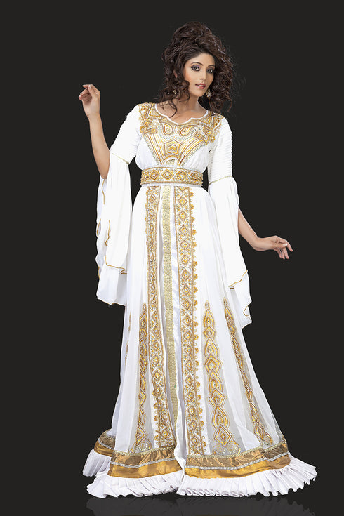 Wedding takchita white moroccan kaftan
