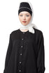 White Embroidered Polyester Hijab
